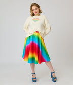 Magnolia Place Ombre Rainbow Sally Swing Skirt - Unique Vintage - Womens, BOTTOMS, SKIRTS