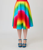 Magnolia Place Ombre Rainbow Sally Swing Skirt - Unique Vintage - Womens, BOTTOMS, SKIRTS