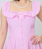 Magnolia Place Pink Stripe Barbara Swing Dress - Unique Vintage - Womens, DRESSES, SWING