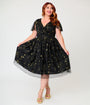 Magnolia Place Plus Size Black Celestial Midori Swing Dress