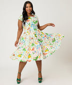 Magnolia Place Plus Size Gnome & Frog Anna Swing Dress - Unique Vintage - Womens, DRESSES, SWING