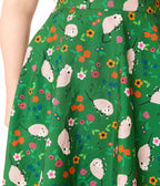 Magnolia Place Plus Size Green Awesome Opossum Sally Swing Skirt - Unique Vintage - Womens, BOTTOMS, SKIRTS