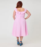 Magnolia Place Plus Size Pink Stripe Barbara Swing Dress - Unique Vintage - Womens, DRESSES, SWING