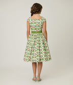 Magnolia Place Strawberry Wallpaper Anna Swing Dress - Unique Vintage - Womens, DRESSES, SWING