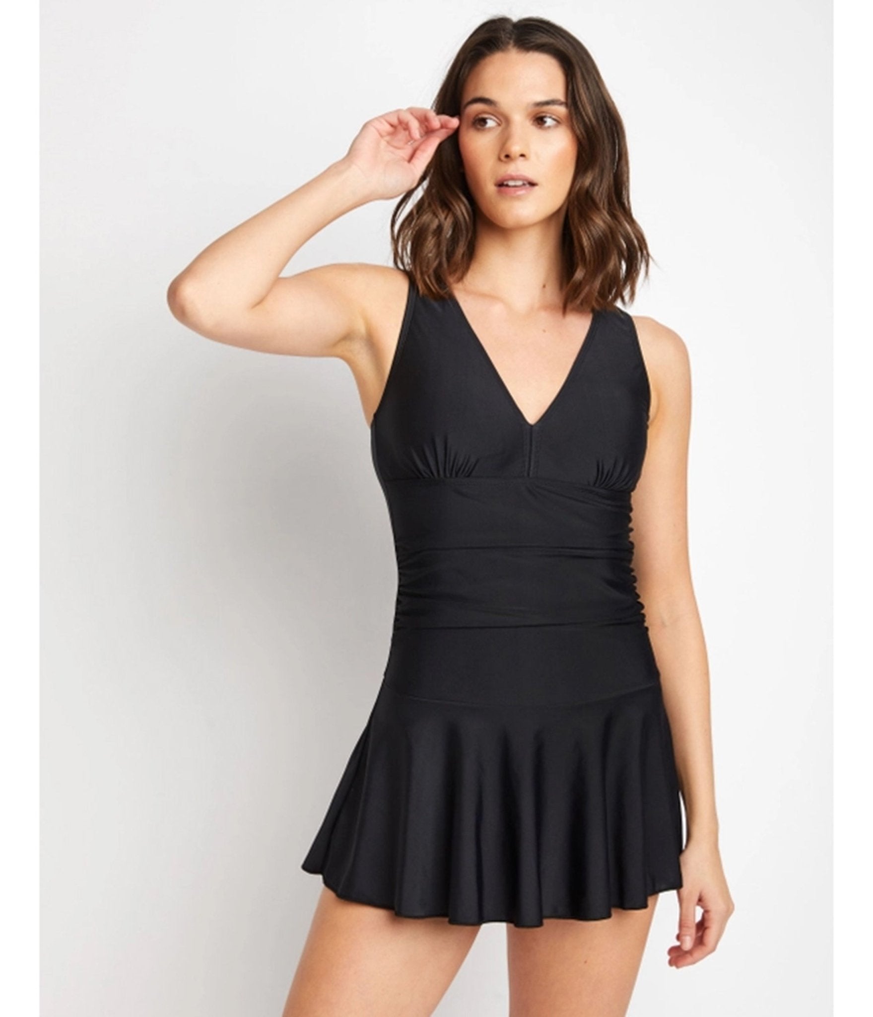 Marina West Black Skirted Swimsuit - Unique Vintage - Womens, SWIM, 2 PC