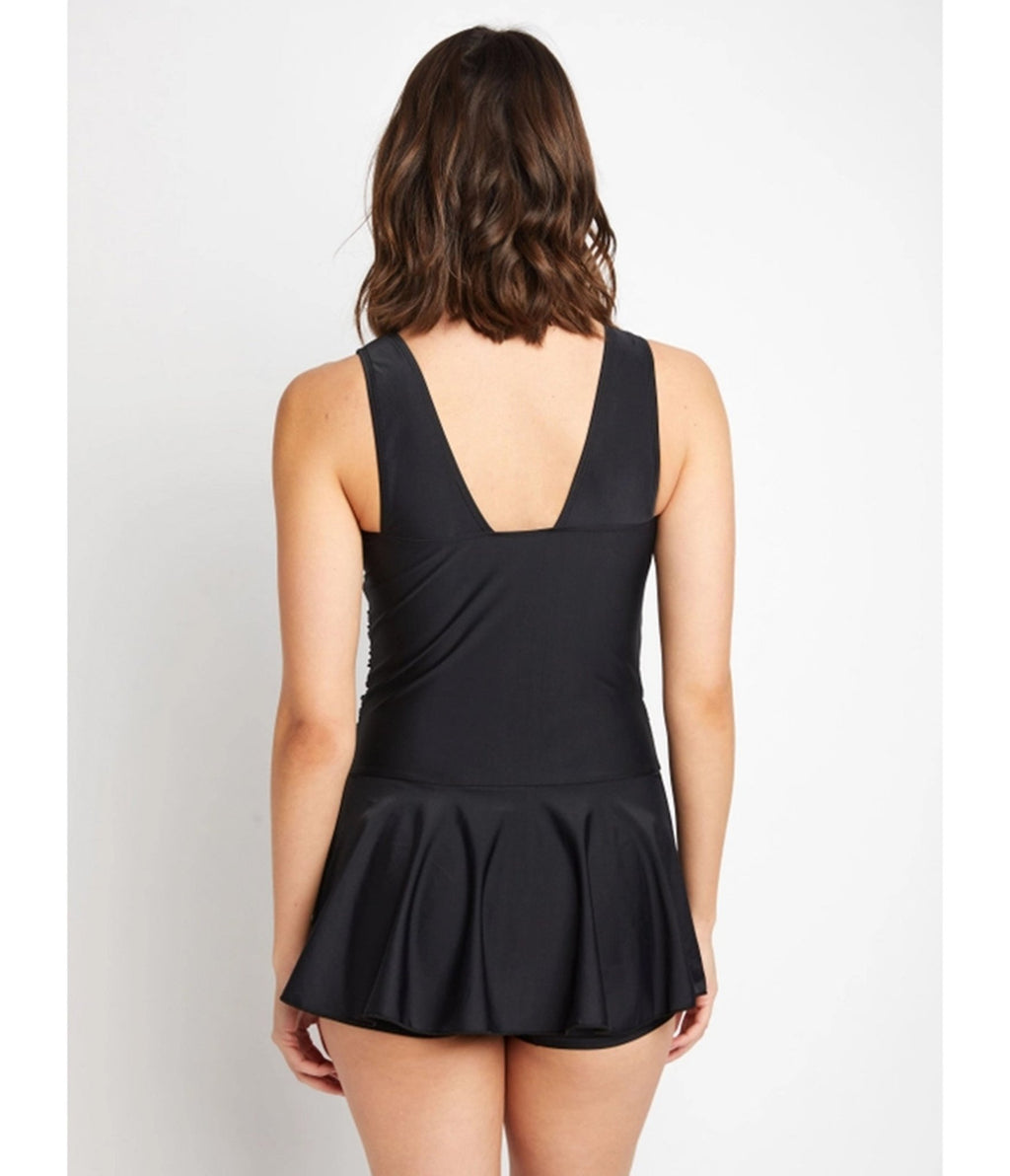 Marina West Black Skirted Swimsuit - Unique Vintage - Womens, SWIM, 2 PC