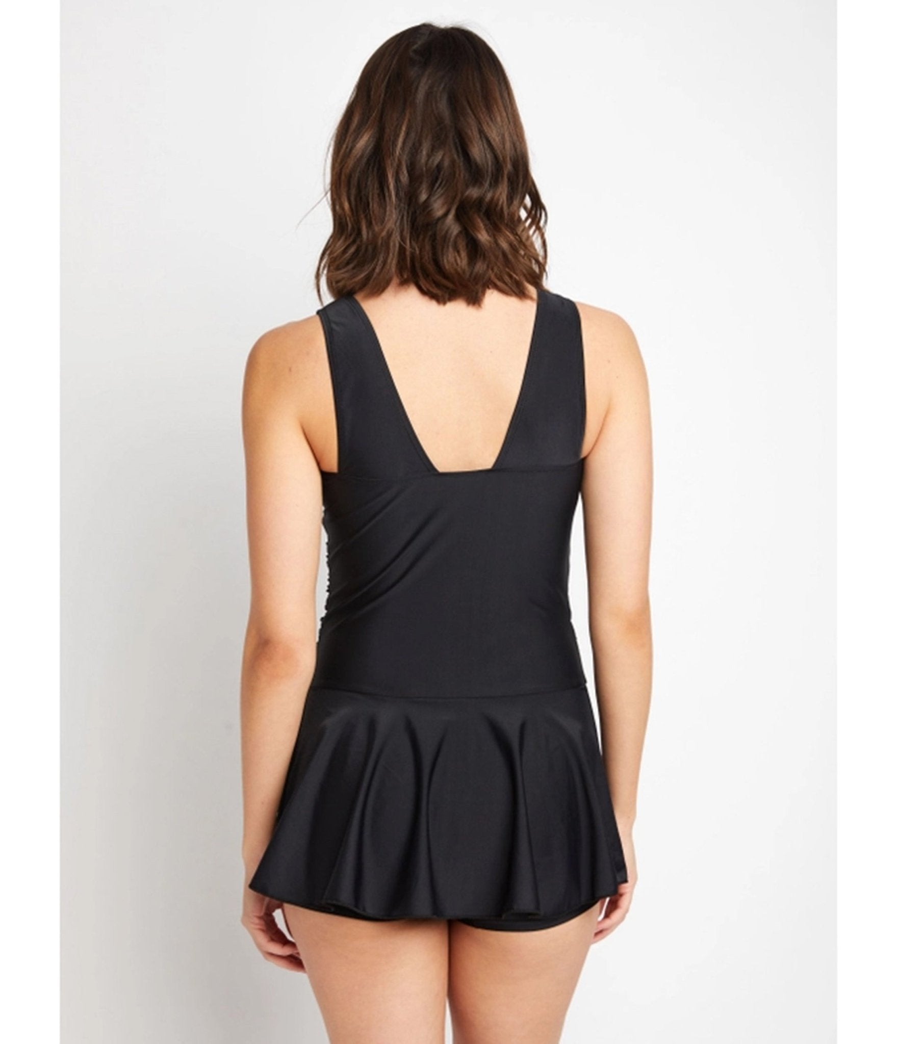 Marina West Black Skirted Swimsuit - Unique Vintage - Womens, SWIM, 2 PC