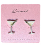 Martini Glass Novelty Stud Earrings - Unique Vintage - Womens, ACCESSORIES, JEWELRY