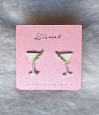 Martini Glass Novelty Stud Earrings - Unique Vintage - Womens, ACCESSORIES, JEWELRY