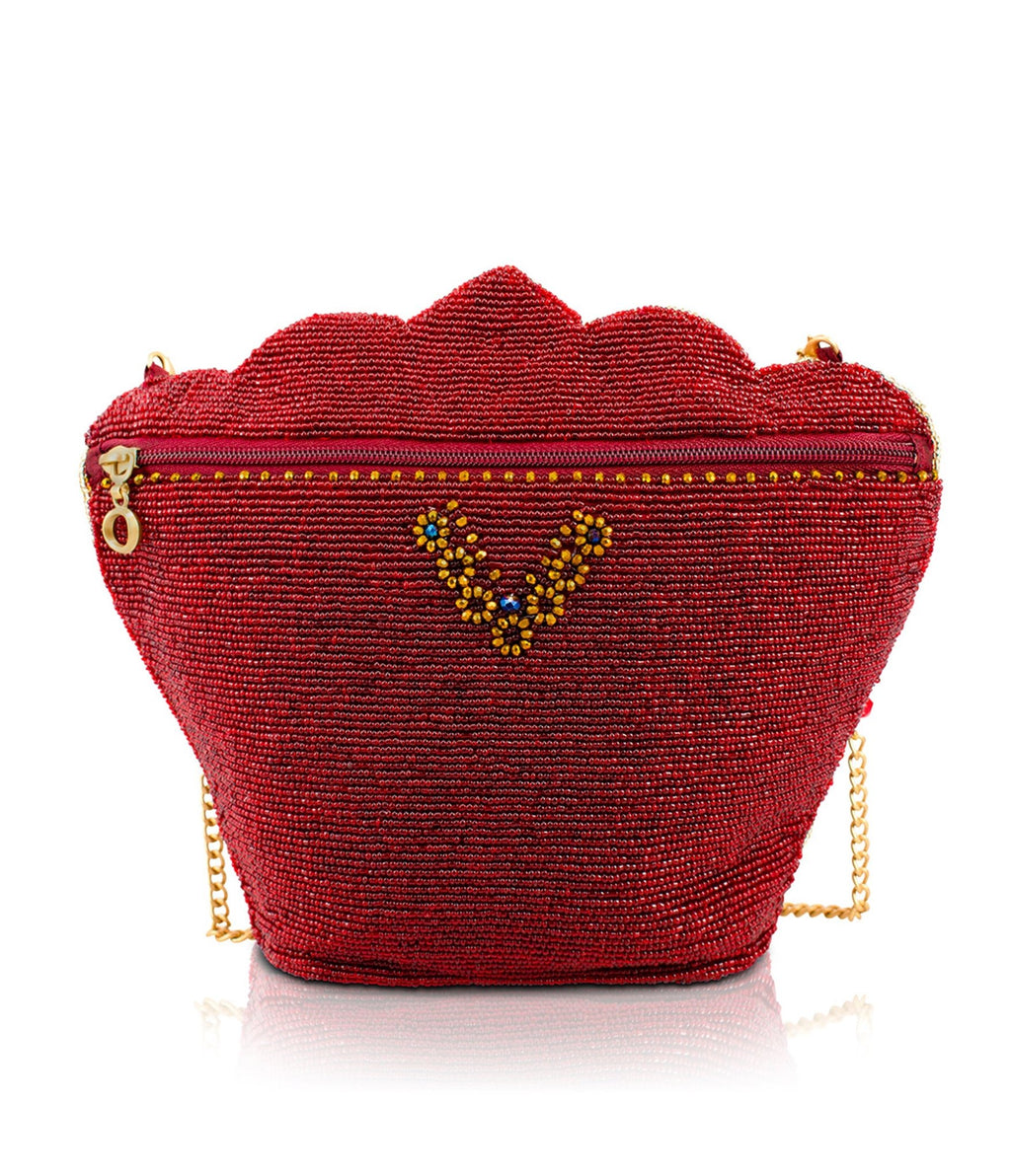 Mary Frances Crimson Queen Crossbody Bag - Unique Vintage - Womens, ACCESSORIES, HANDBAGS
