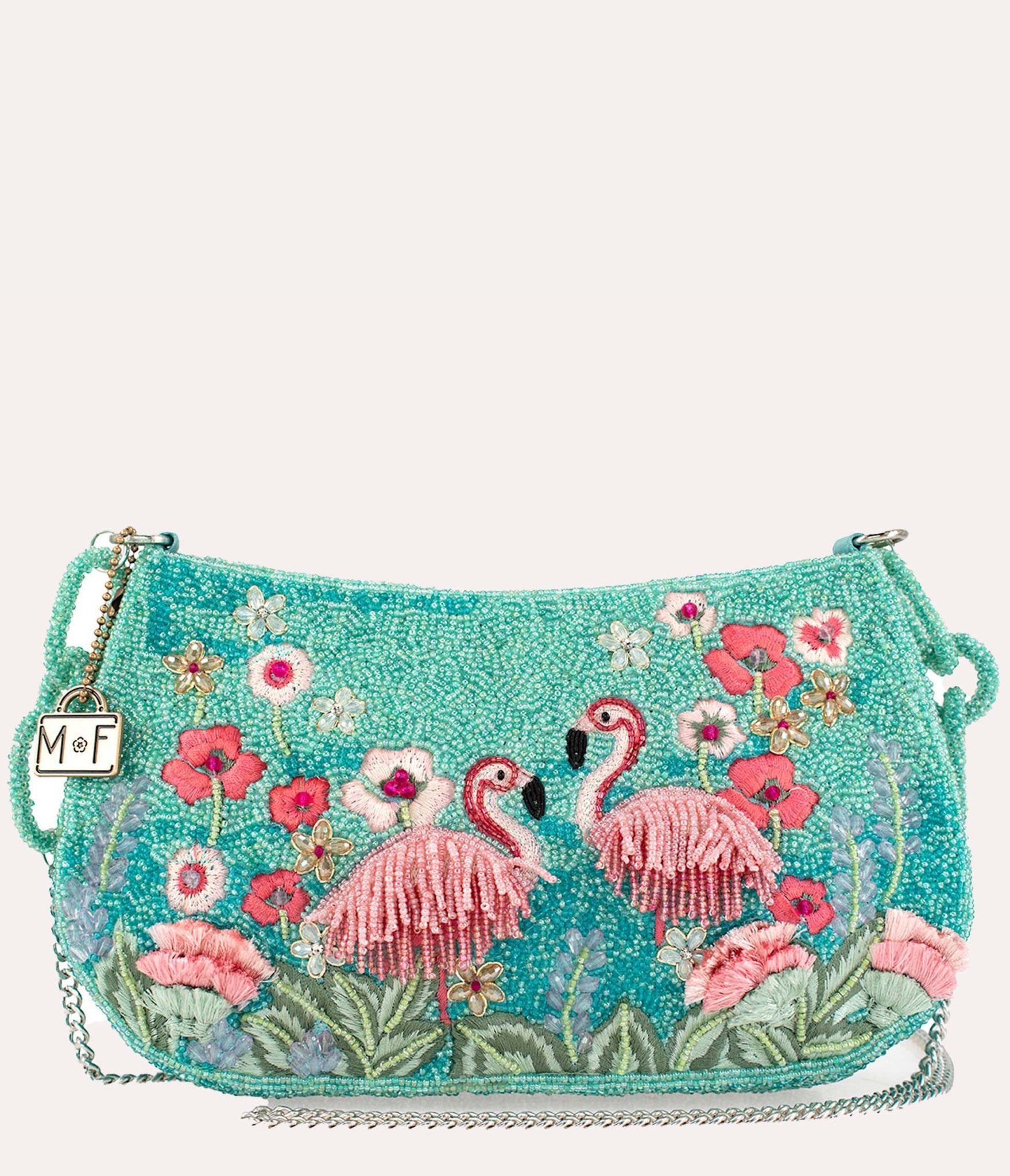 Mary Frances Flirty Flamingos Crossbody Bag - Unique Vintage - Womens, ACCESSORIES, HANDBAGS