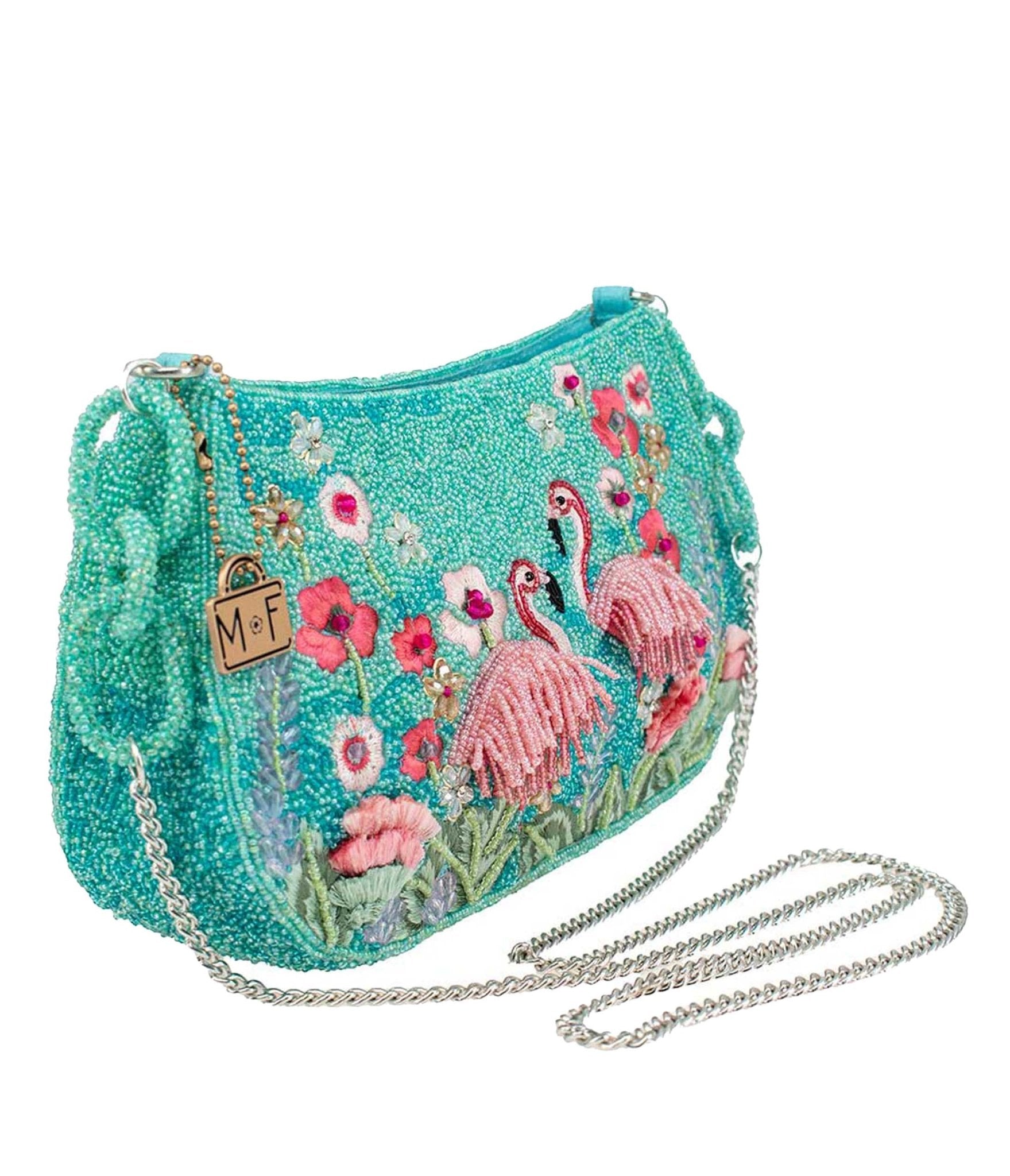 Mary Frances Flirty Flamingos Crossbody Bag - Unique Vintage - Womens, ACCESSORIES, HANDBAGS