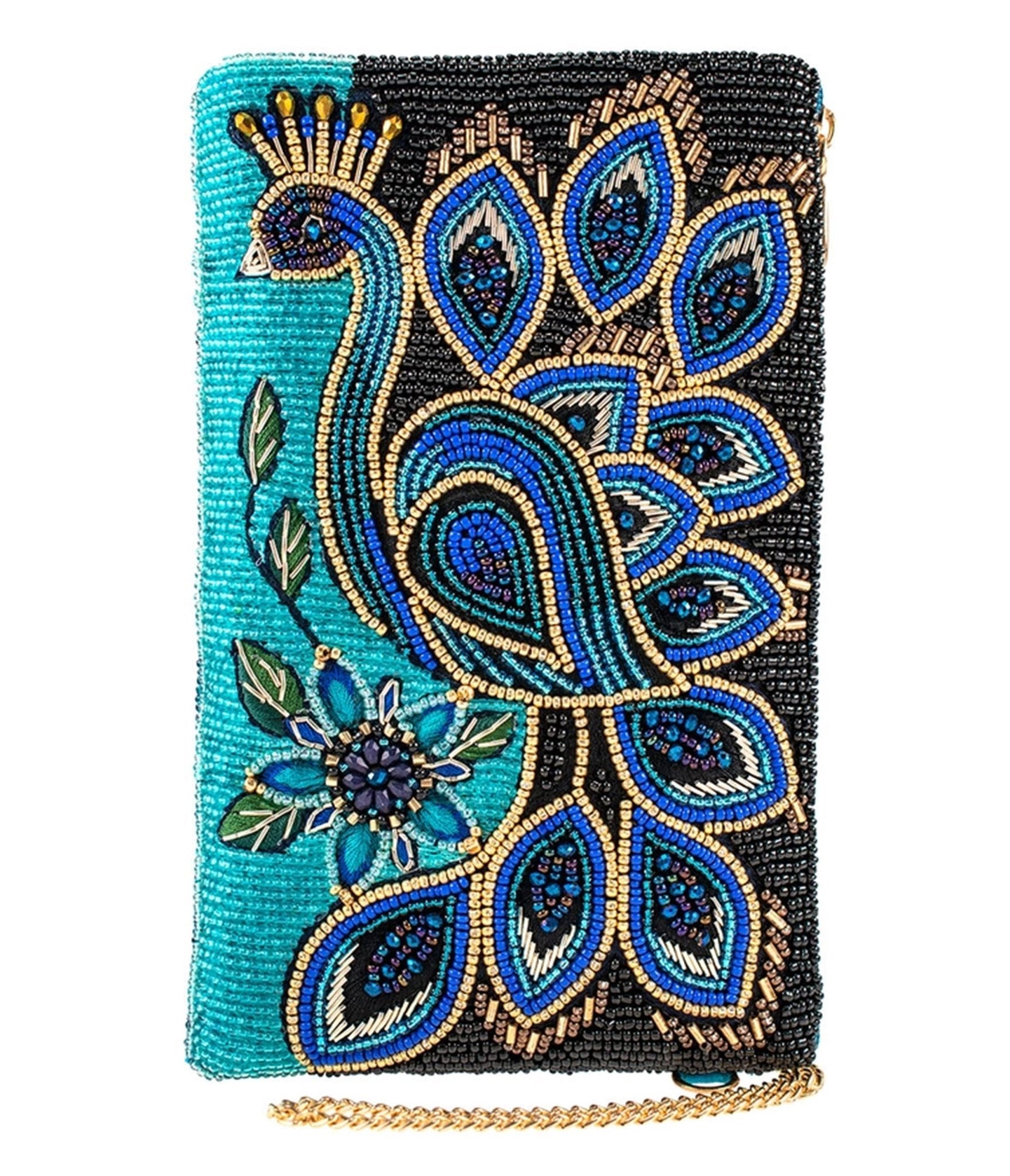 Mary Frances Peacock Pride Crossbody Phone Bag - Unique Vintage - Womens, ACCESSORIES, HANDBAGS