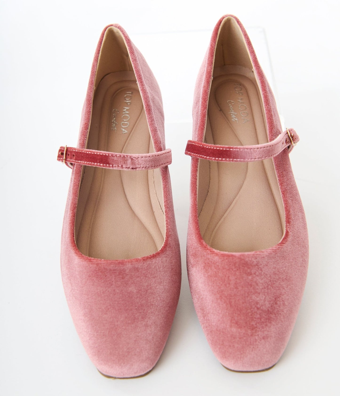 Mauve Velvet Ballet Flats - Unique Vintage - Womens, SHOES, FLATS