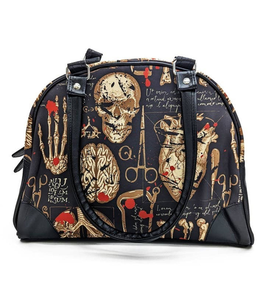 Medical Morbidity Leatherette Bowler Bag - Unique Vintage - Womens, ACCESSORIES, HANDBAGS
