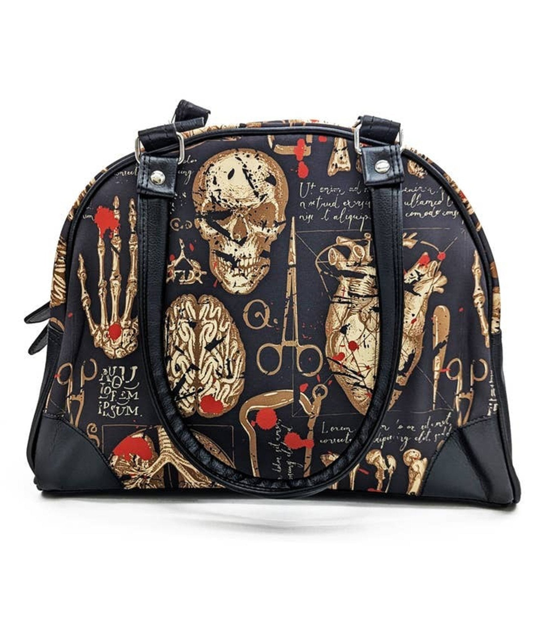 Medical Morbidity Leatherette Bowler Bag - Unique Vintage - Womens, ACCESSORIES, HANDBAGS