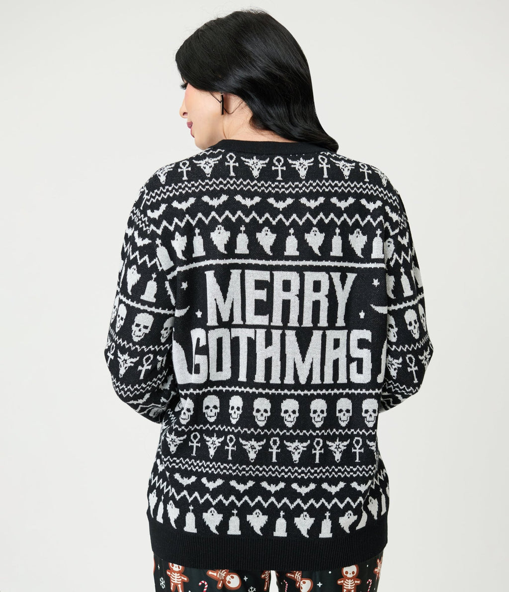 Merry Gothmas Fair Isle Sweater - Unique Vintage - Womens, TOPS, SWEATERS