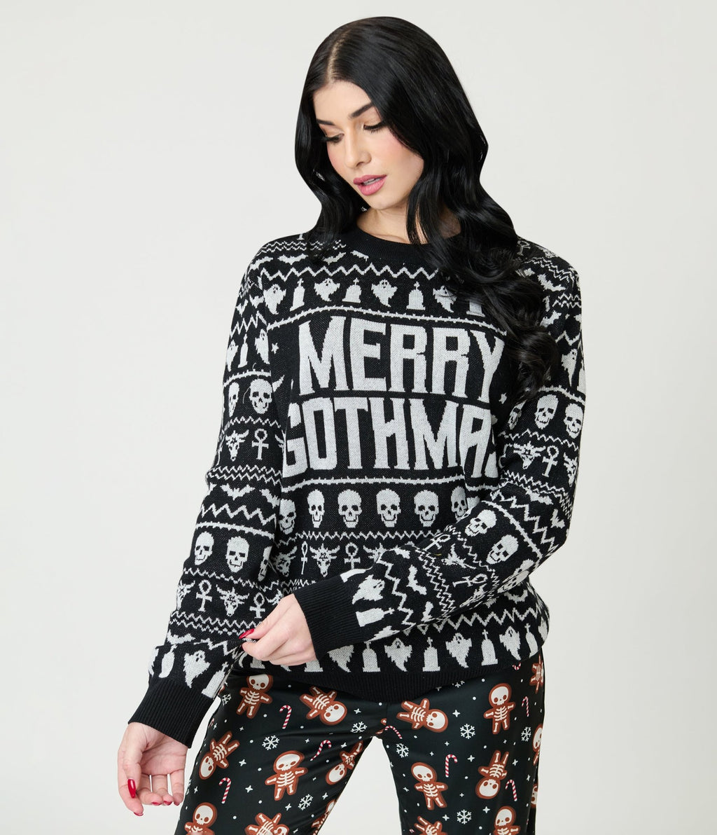 Merry Gothmas Fair Isle Sweater - Unique Vintage - Womens, TOPS, SWEATERS