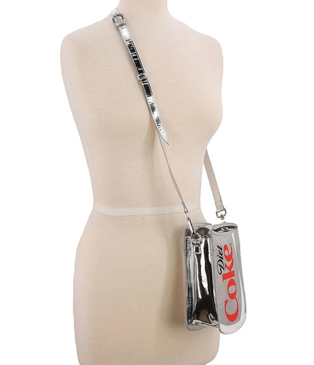 Metallic Silver Diet Coke Crossbody Bag - Unique Vintage - Womens, ACCESSORIES, HANDBAGS