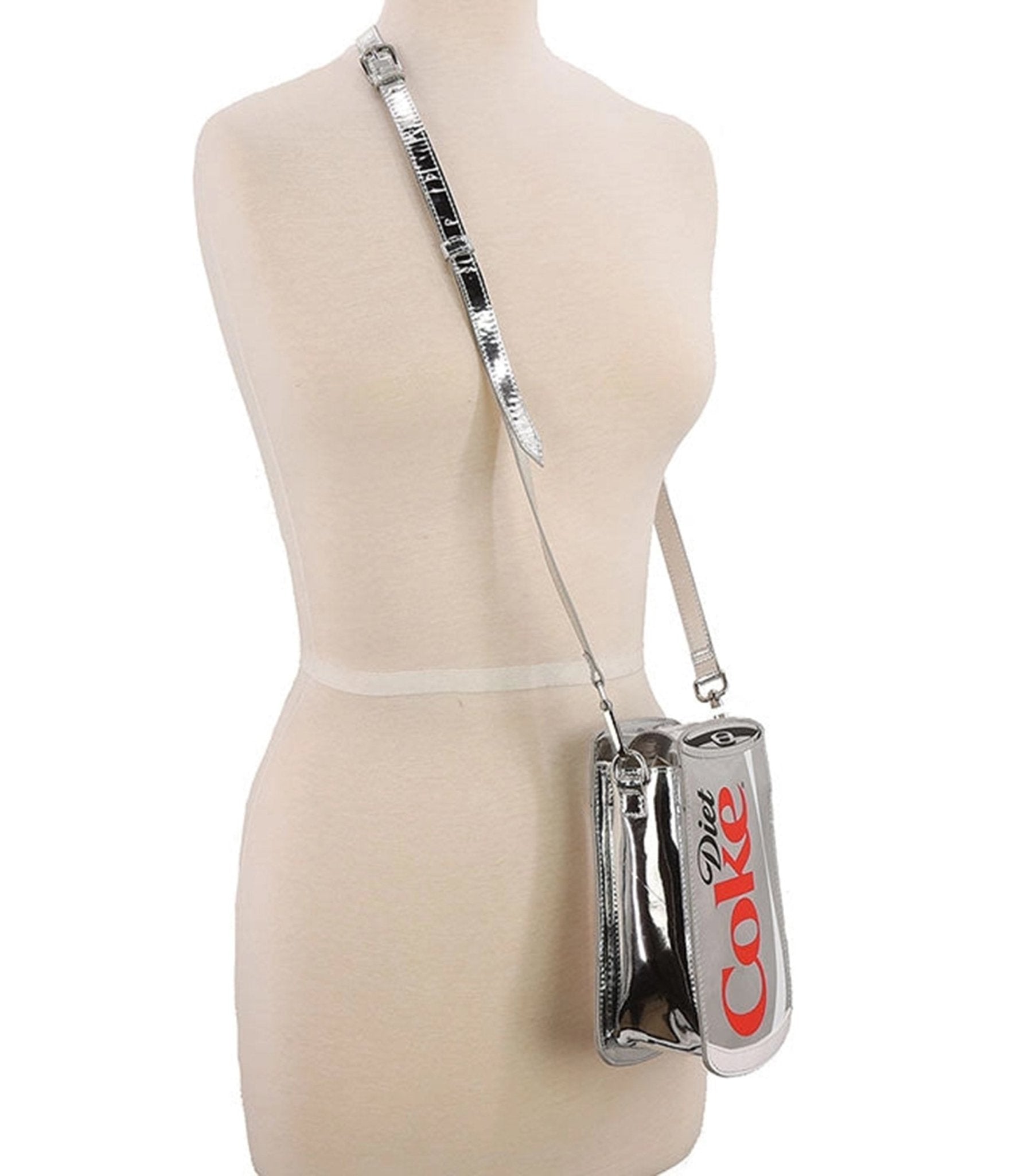 Metallic Silver Diet Coke Crossbody Bag - Unique Vintage - Womens, ACCESSORIES, HANDBAGS