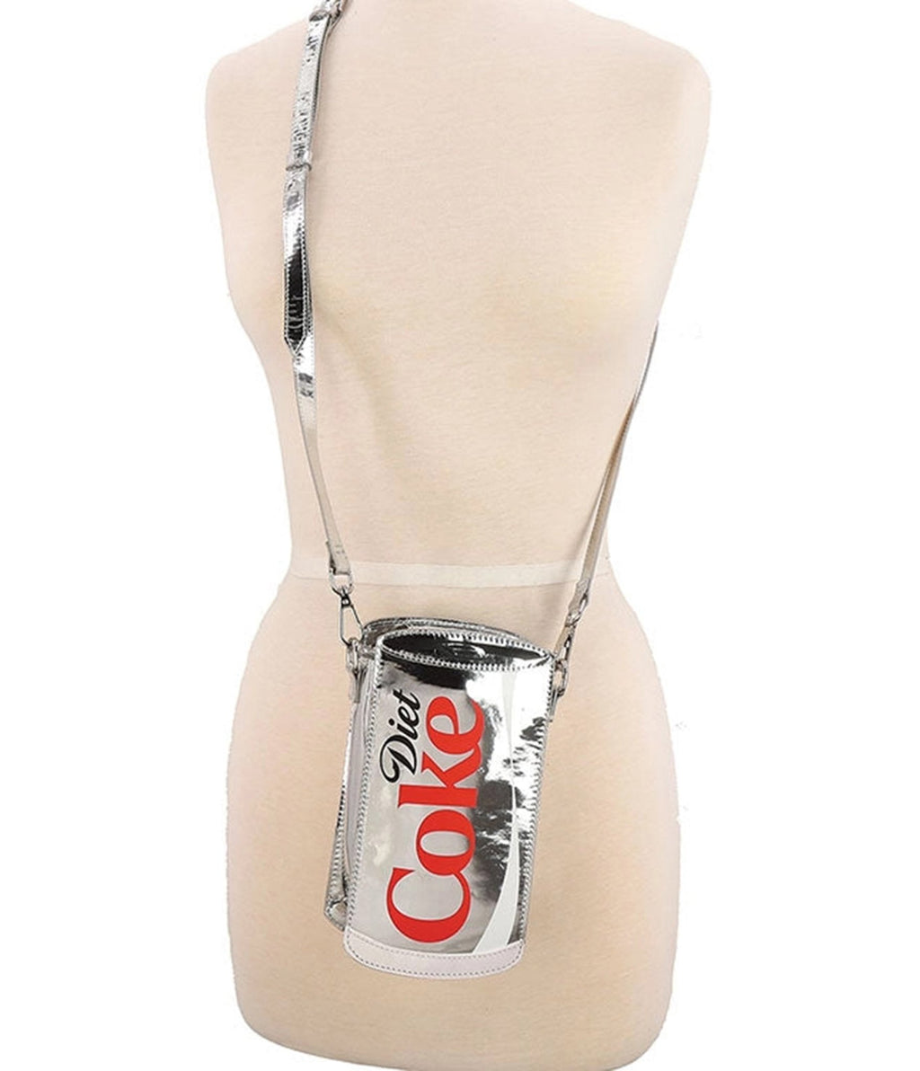 Metallic Silver Diet Coke Crossbody Bag - Unique Vintage - Womens, ACCESSORIES, HANDBAGS