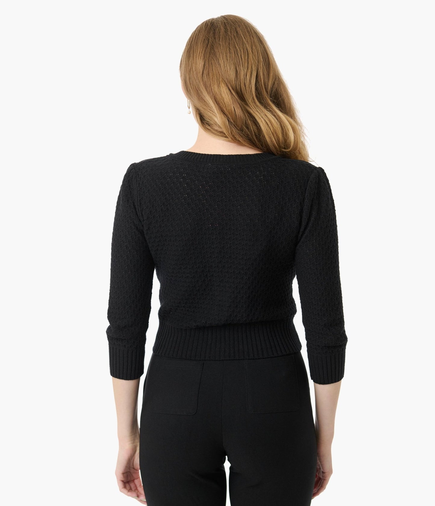Mischief Made Black Strawberry Fields Forever Cropped Cardigan - Unique Vintage - Womens, TOPS, WOVEN TOPS
