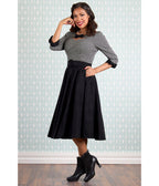 Miss Candyfloss Black Josephine Lou Swing Dress - Unique Vintage - Womens, DRESSES, A - LINE