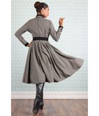 Miss Candyfloss Grey Plaid Manel Abalone Dress - Unique Vintage - Womens, DRESSES, A - LINE