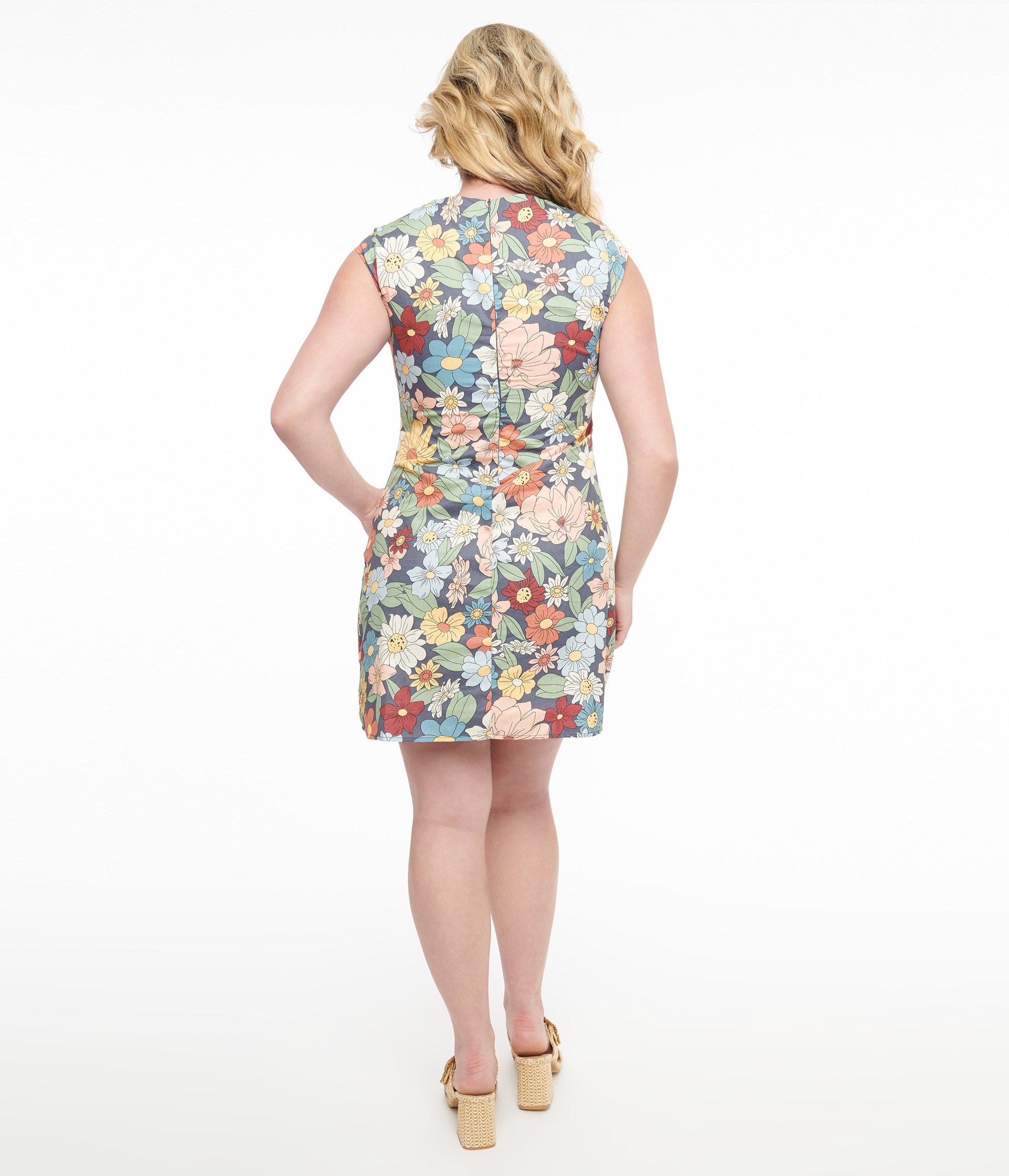Multicolor Floral Watercolor Print Shift Dress - Unique Vintage - Womens, DRESSES, SHIFTS