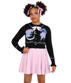 My Violet Black Raccoon Print Trash Parade Cardigan - Unique Vintage - Womens, TOPS, SWEATERS