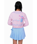 My Violet Pink Raccoon Print Trash Parade Cardigan - Unique Vintage - Womens, TOPS, SWEATERS