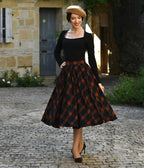 Navy & Rust Parker Swing Skirt - Unique Vintage - Womens, DRESSES, SWING