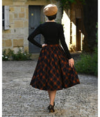 Navy & Rust Parker Swing Skirt - Unique Vintage - Womens, DRESSES, SWING