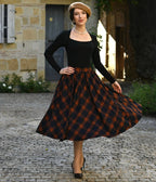 Navy & Rust Parker Swing Skirt - Unique Vintage - Womens, DRESSES, SWING