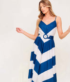 Navy & White Chevron Radiant Heart Woven Midi Dress - Unique Vintage - Womens, DRESSES, MIDI