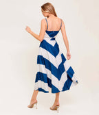 Navy & White Chevron Radiant Heart Woven Midi Dress - Unique Vintage - Womens, DRESSES, MIDI