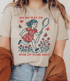 On My Way Unisex Graphic Tee - Unique Vintage - Womens, GRAPHIC TEES, TEES