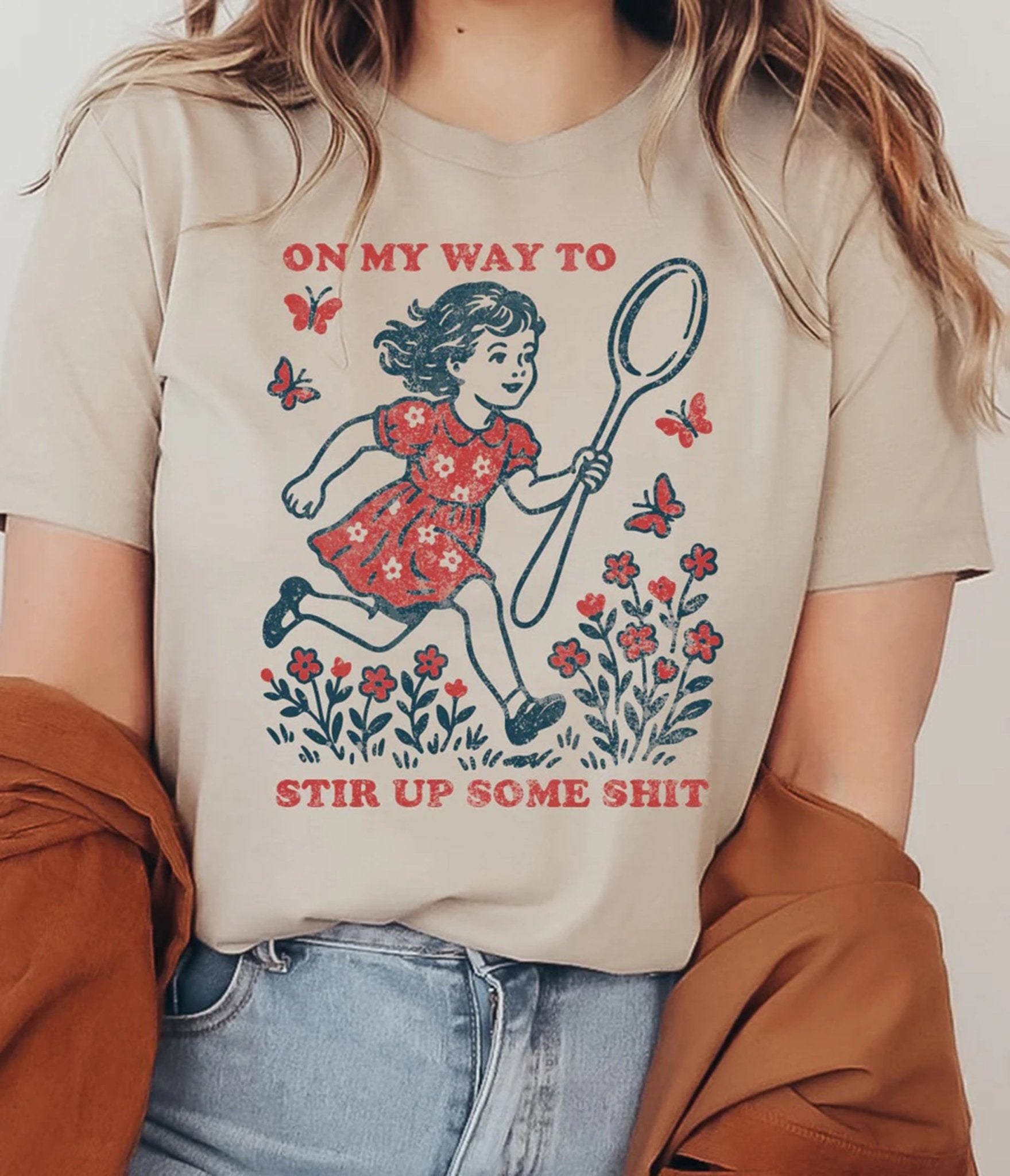 On My Way Unisex Graphic Tee - Unique Vintage - Womens, GRAPHIC TEES, TEES