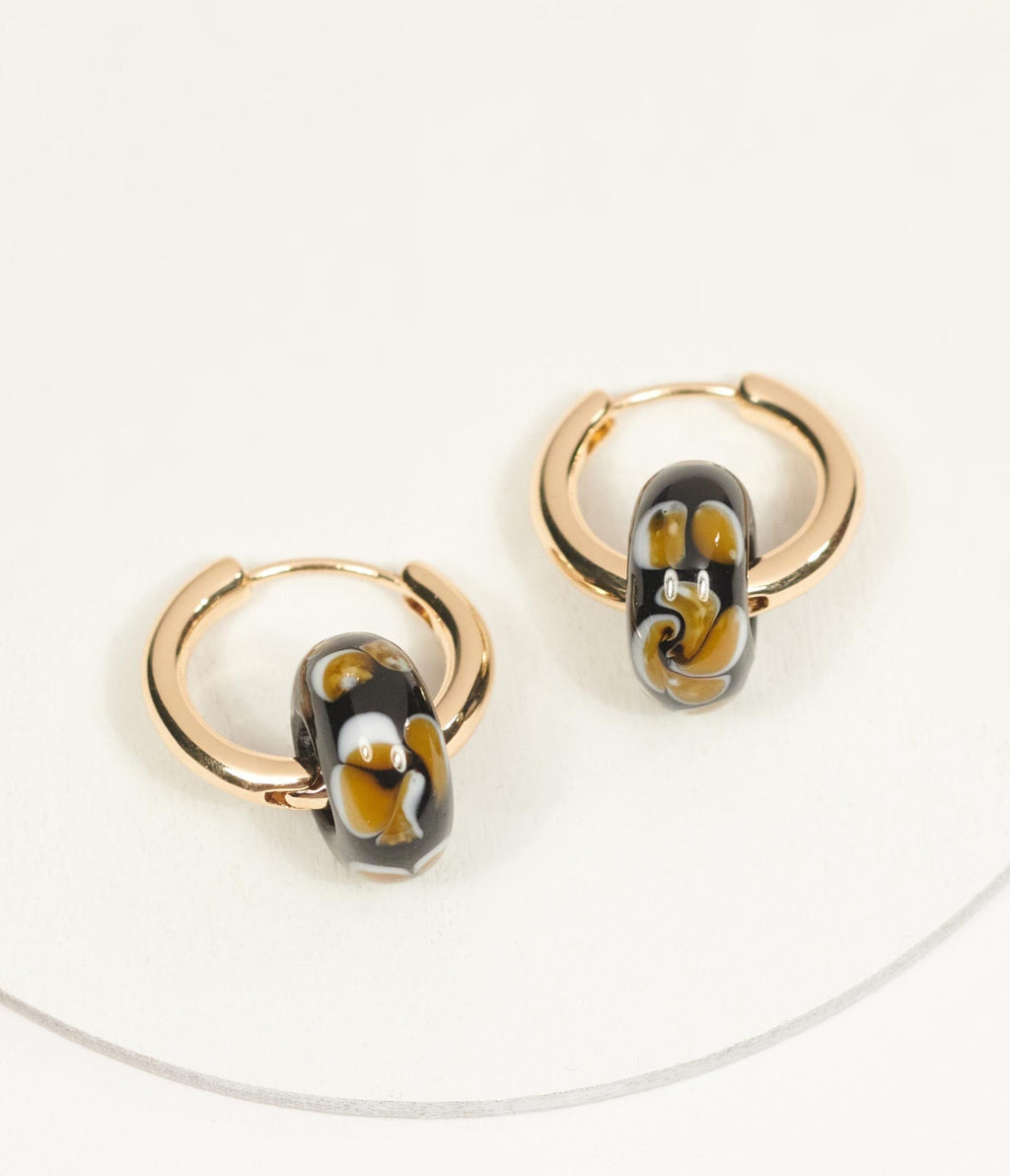 14K Gold Plated Beaded Hoop Earrings