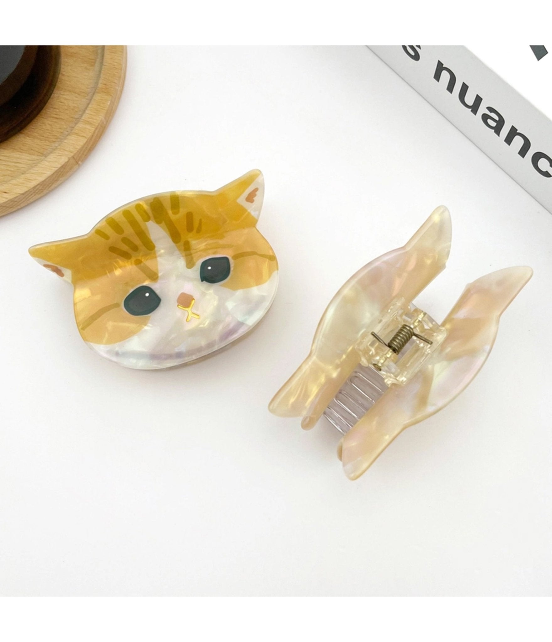 Orange Cat Hair Claw Clip - Unique Vintage - Womens, ACCESSORIES, HAIR