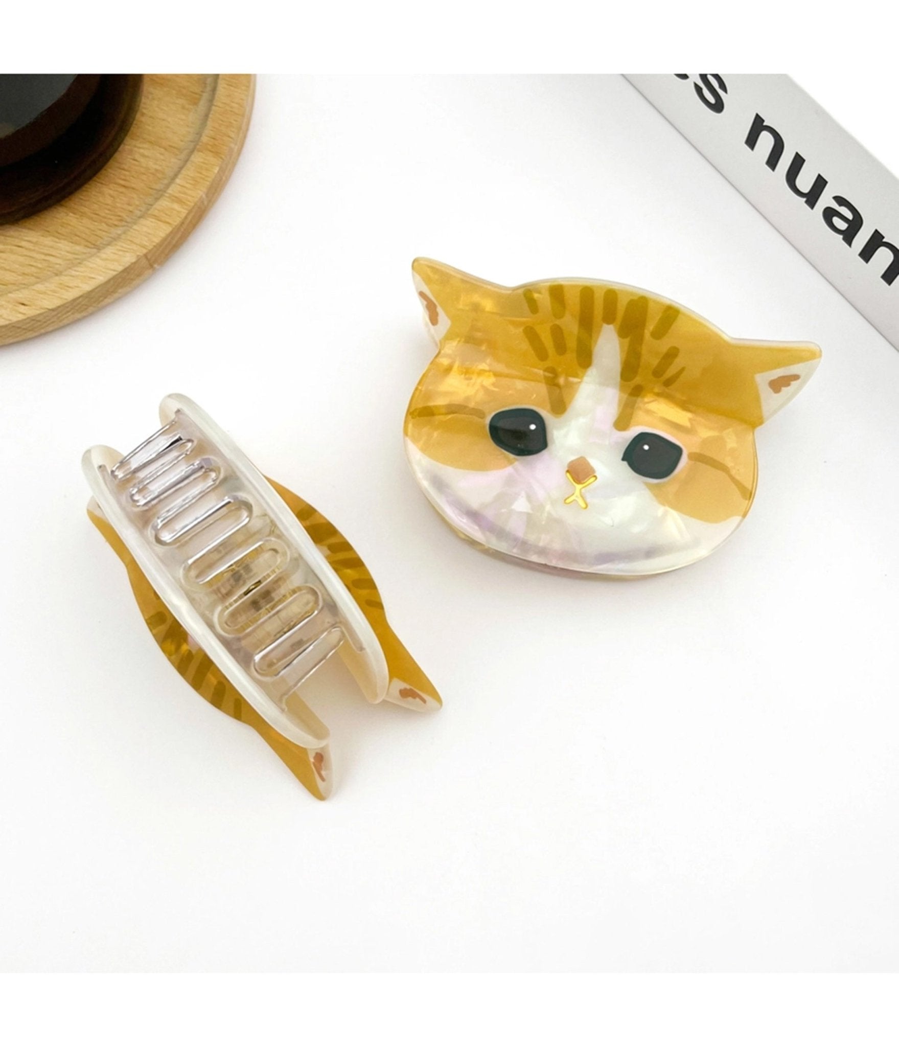 Orange Cat Hair Claw Clip - Unique Vintage - Womens, ACCESSORIES, HAIR