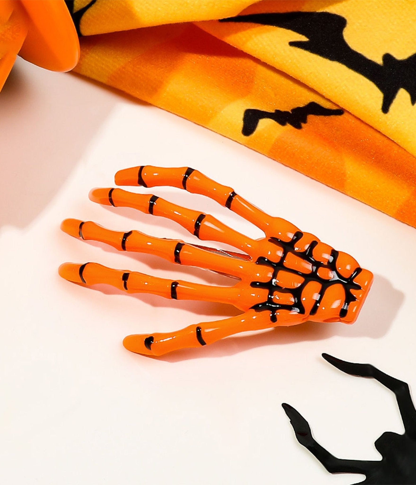 Orange Skeleton Hand Hair Clip - Unique Vintage - Womens, ACCESSORIES, SUNGLASSES