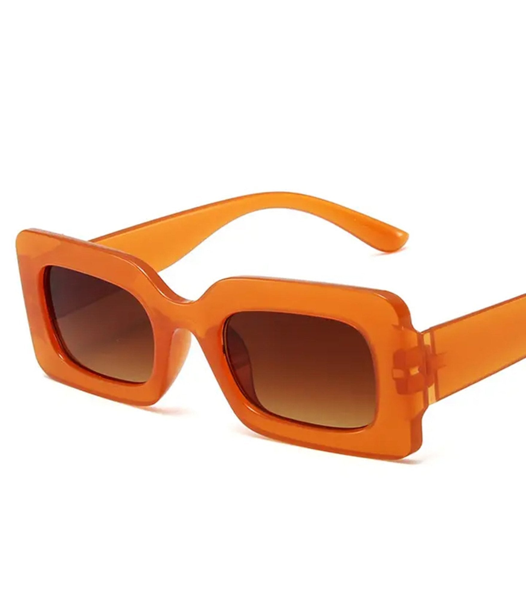 Orange Square Frame Jelly Sunglasses - Unique Vintage - Womens, ACCESSORIES, SUNGLASSES