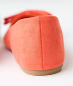 Orange Suede Pointed Toe Bow Flats - Unique Vintage - Womens, SHOES, FLATS