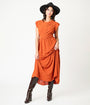 Orange Swiss Dot Willow Maxi Dress