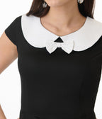 Orchid Bloom Black & White Bow Swing Dress - Unique Vintage - Womens, DRESSES, SWING