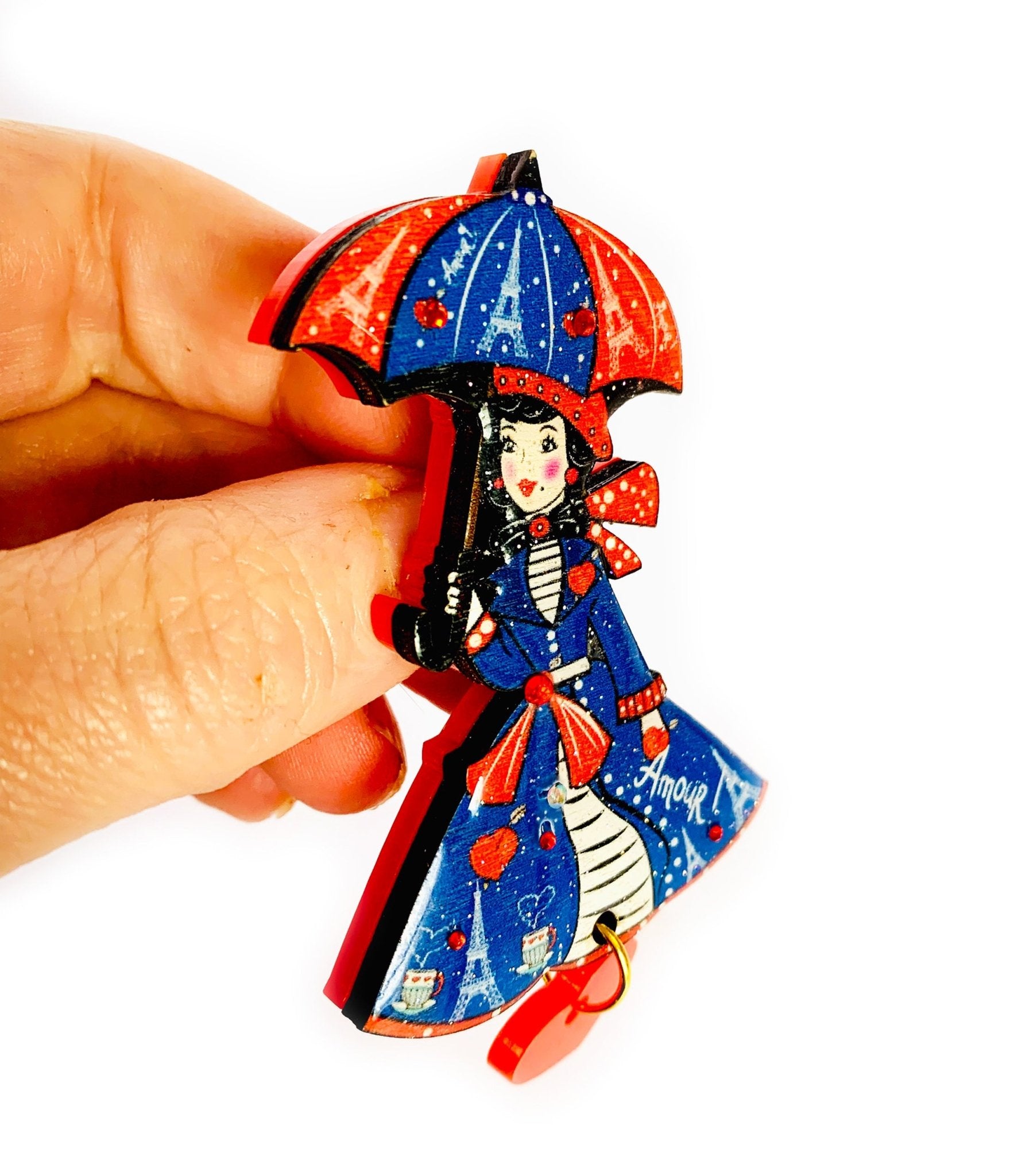 Paris Girl Brooch - Unique Vintage - Womens, ACCESSORIES, JEWELRY