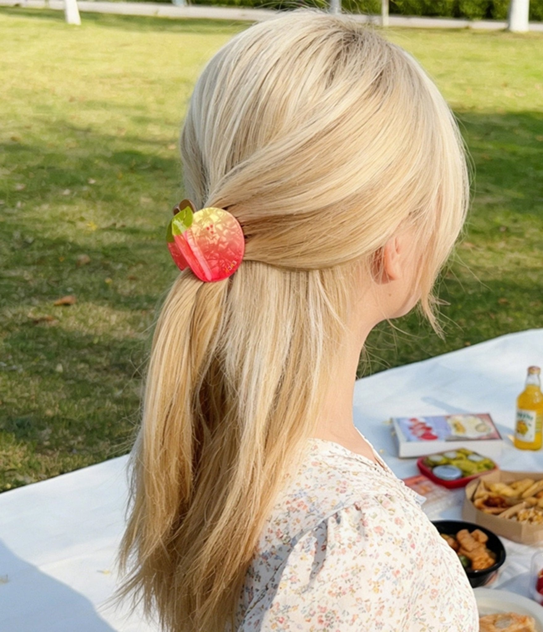 Peach Hair Claw Clip - Unique Vintage - Womens, ACCESSORIES, HAIR