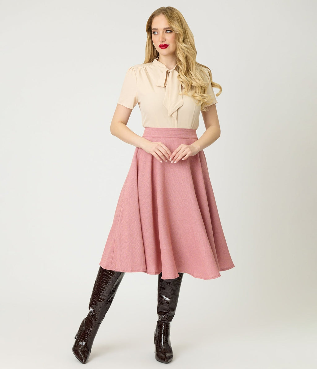 Peach Short Sleeve Bow Blouse - Unique Vintage - Womens, TOPS, SHIRTS