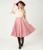 Peach Short Sleeve Bow Blouse - Unique Vintage - Womens, TOPS, SHIRTS